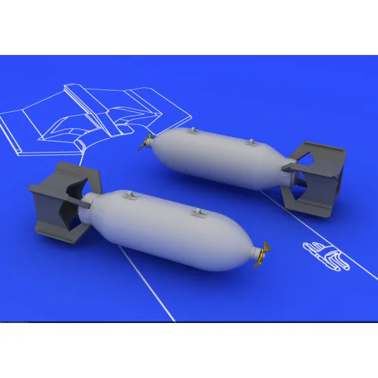 Eduard 648086 1/48 US 250lb bombs (2 pcs) Brassin for Aircraft
