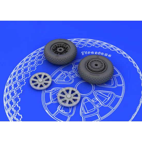 Eduard 648102 1/48 F6F wheels Brassin for Aircraft