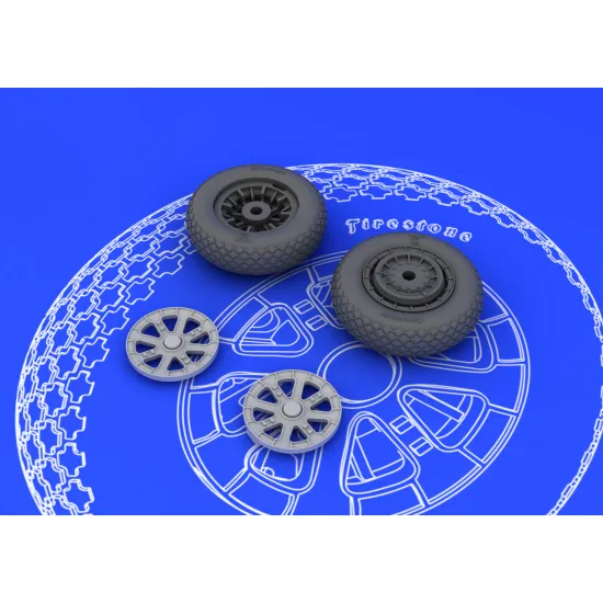 Eduard 648102 1/48 F6F wheels Brassin for Aircraft