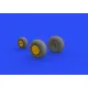 Eduard 648782 1/48 P-38J wheels Brassin for Aircraft
