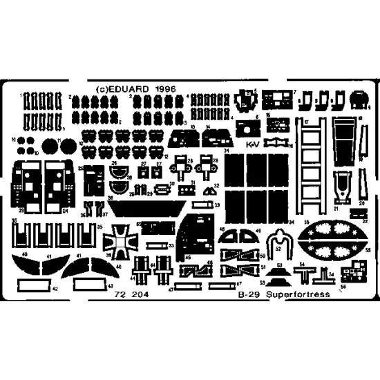 Eduard 72204 1/72 B-29A Photo-Etched for Aircraft Photo etched set