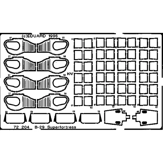 Eduard 72204 1/72 B-29A Photo-Etched for Aircraft Photo etched set
