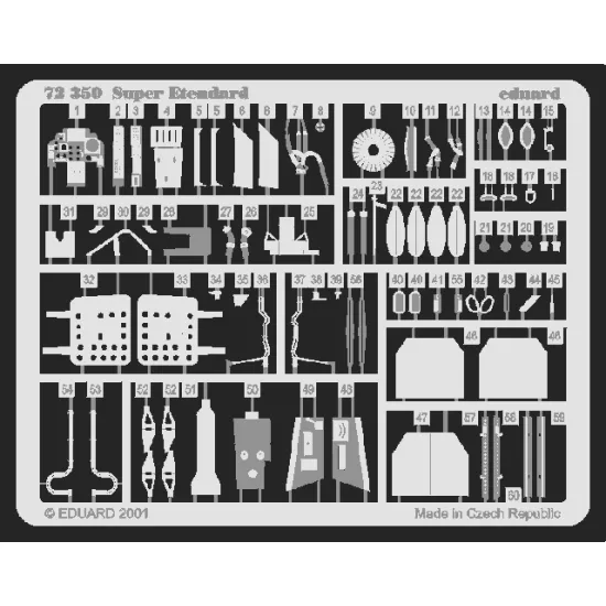 Eduard 72350 1/72 Super Etendard Photo-Etched for Aircraft Photo etched set