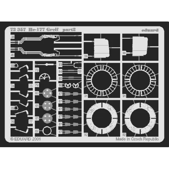 Eduard 72357 1/72 He 177 Greif Photo-Etched for Aircraft Photo etched set