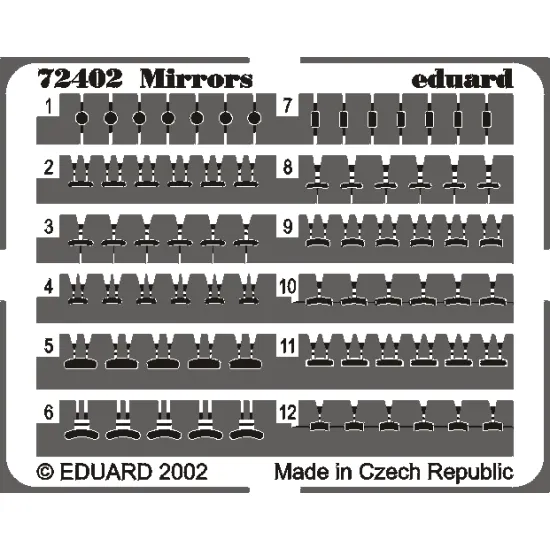 Eduard 72402 1/72 Mirrors Photo-Etched for Aircraft Photo etched set