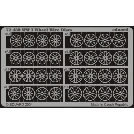 Eduard 72439 1/72 WWI Wheel Wire Discs Photo-Etched for Aircraft Photo etched set