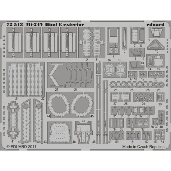Eduard 72513 1/72 Mi-24V Hind E exterior Photo-Etched for Aircraft Photo etched set