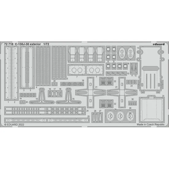 Eduard 72718 1/72 C-130J-30 exterior Photo-Etched for Aircraft Photo etched set