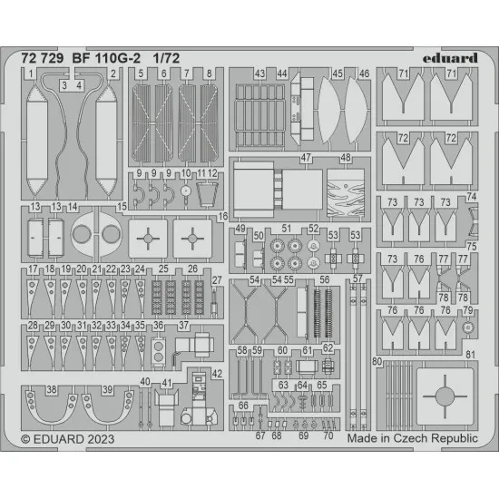 Eduard 72729 1/72 Bf 110G-2 Photo-Etched for Aircraft Photo etched set