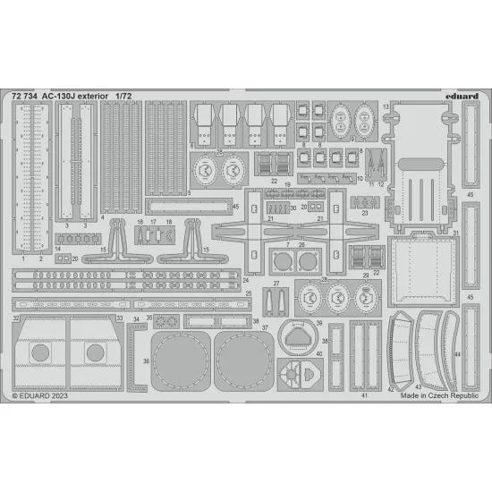 Eduard 72734 1/72 AC-130J exterior Photo-Etched for Aircraft Photo etched set