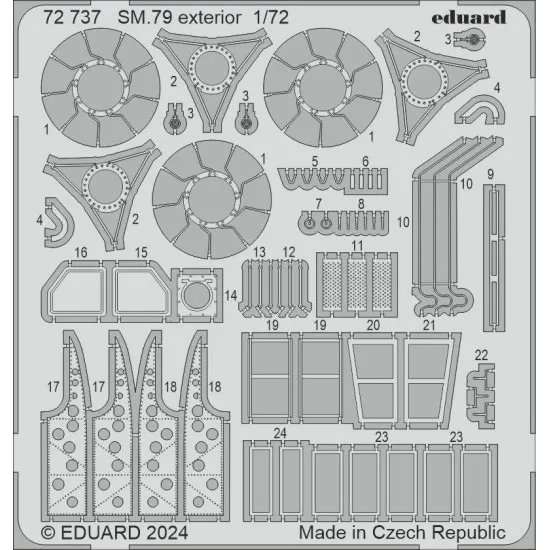 Eduard 72737 1/72 SM.79 exterior Photo-Etched for Aircraft Photo etched set