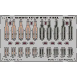 Eduard 73035 1/72 Seatbelts USAAF WWII STEEL Photo-Etched for Aircraft Photo etched set