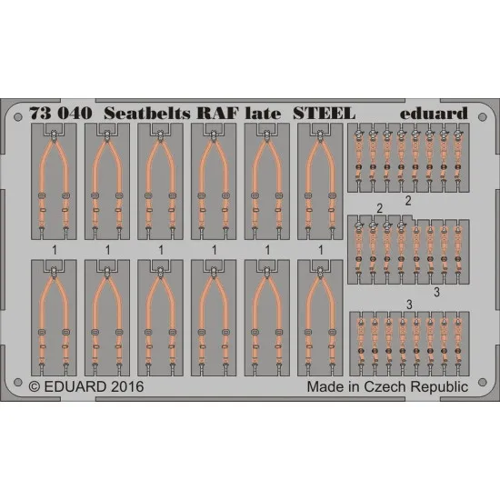 Eduard 73040 1/72 Seatbelts RAF late STEEL Photo-Etched for Aircraft Photo etched set