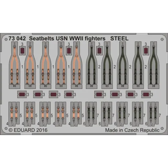 Eduard 73042 1/72 Seatbelts USN WWII fighters STEEL Photo-Etched for Aircraft Photo etched set