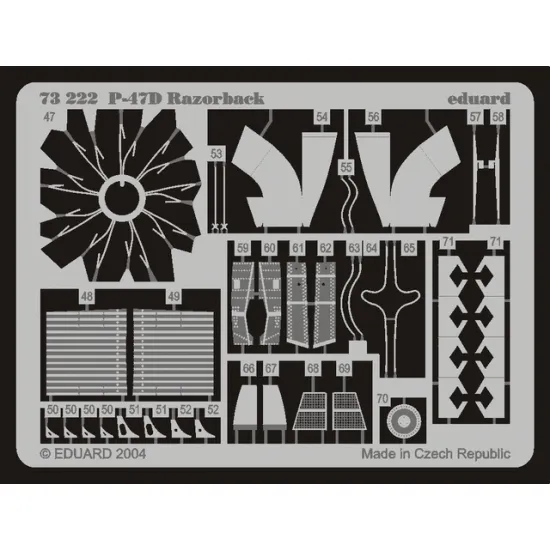 Eduard 73222 1/72 P-47D-20 Photo-Etched for Aircraft Photo etched set