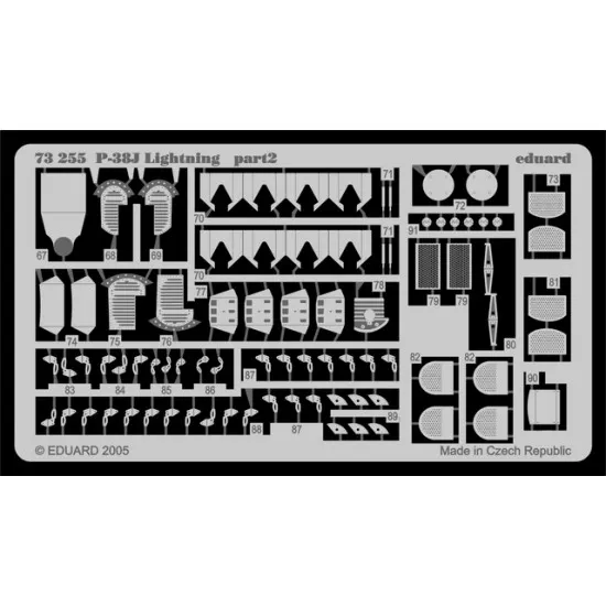 Eduard 73255 1/72 P-38J Photo-Etched for Aircraft Photo etched set