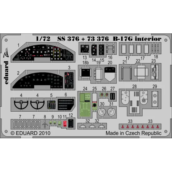 Eduard 73376 1/72 B-17G interior Photo-Etched for Aircraft Photo etched set
