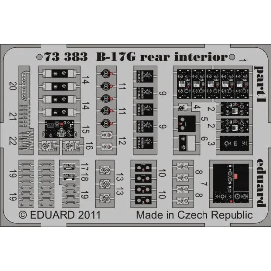 Eduard 73383 1/72 B-17G rear interior Photo-Etched for Aircraft Photo etched set
