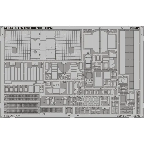 Eduard 73383 1/72 B-17G rear interior Photo-Etched for Aircraft Photo etched set