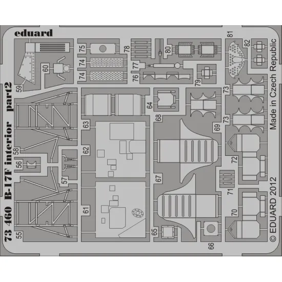 Eduard 73460 1/72 B-17F interior Photo-Etched for Aircraft Photo etched set