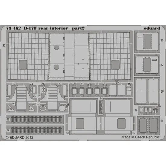 Eduard 73462 1/72 B-17F rear interior Photo-Etched for Aircraft Photo etched set