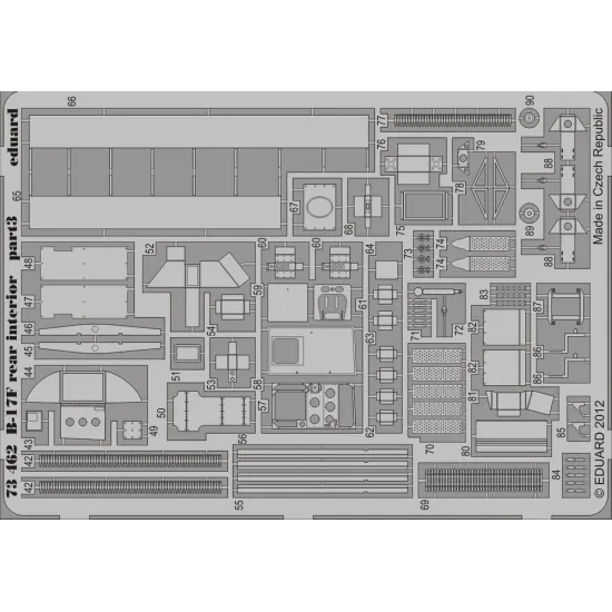Eduard 73462 1/72 B-17F rear interior Photo-Etched for Aircraft Photo etched set