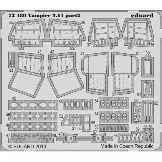 Eduard 73480 1/72 Vampire T.11 Photo-Etched for Aircraft Photo etched set