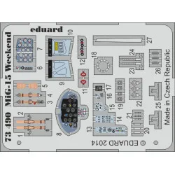 Eduard 73490 1/72 MiG-15 Weekend Photo-Etched for Aircraft Photo etched set