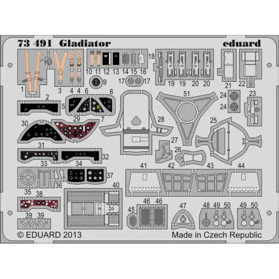 Eduard 73491 1/72 Gladiator Photo-Etched for Aircraft Photo etched set