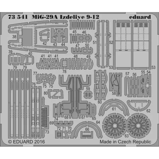 Eduard 73541 1/72 MiG-29A Izdeliye 9-12 Photo-Etched for Aircraft Photo etched set
