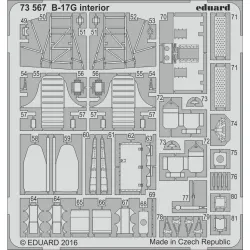 Eduard 73567 1/72 B-17G cockpit interior Photo-Etched for Aircraft Photo etched set