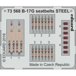 Eduard 73568 1/72 B-17G seatbelts STEEL Photo-Etched for Aircraft Photo etched set
