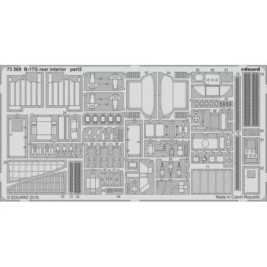 Eduard 73569 1/72 B-17G rear interior Photo-Etched for Aircraft Photo etched set