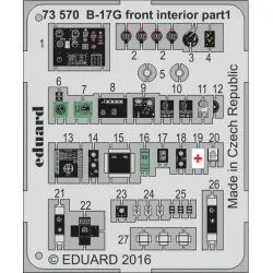 Eduard 73570 1/72 B-17G front interior Photo-Etched for Aircraft Photo etched set