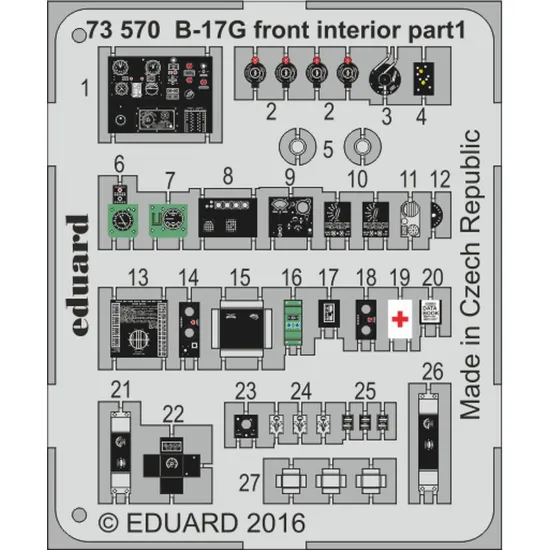 Eduard 73570 1/72 B-17G front interior Photo-Etched for Aircraft Photo etched set