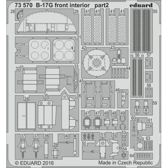 Eduard 73570 1/72 B-17G front interior Photo-Etched for Aircraft Photo etched set