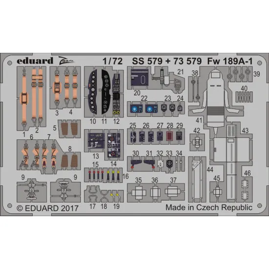 Eduard 73579 1/72 Fw 189A-1 Photo-Etched for Aircraft Photo etched set