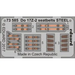 Eduard 73585 1/72 Do 17Z-2 seatbelts STEEL Photo-Etched for Aircraft Photo etched set