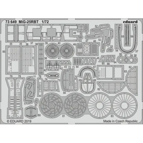 Eduard 73649 1/72 MiG-25RBT Photo-Etched for Aircraft Photo etched set