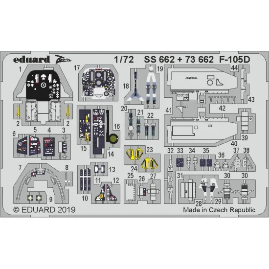 Eduard 73662 1/72 F-105D interior Photo-Etched for Aircraft Photo etched set
