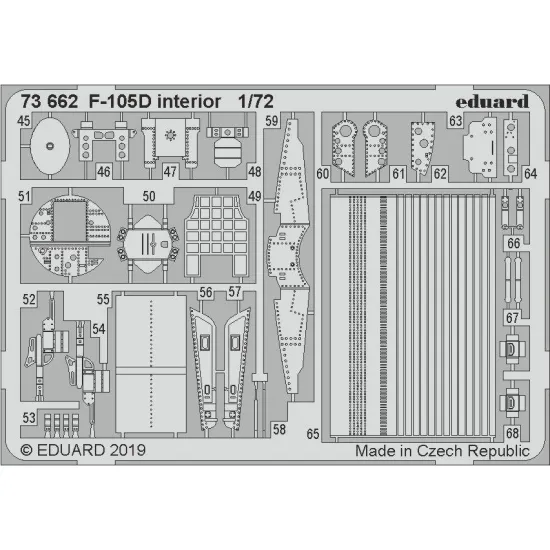 Eduard 73662 1/72 F-105D interior Photo-Etched for Aircraft Photo etched set
