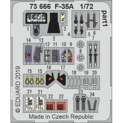 Eduard 73666 1/72 F-35A Photo-Etched for Aircraft Photo etched set