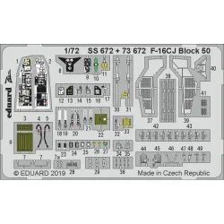 Eduard 73672 1/72 F-16CJ Block 50 Photo-Etched for Aircraft Photo etched set