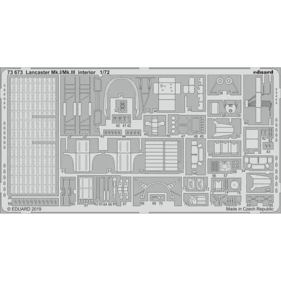 Eduard 73673 1/72 Lancaster Mk.I/Mk.III interior Photo-Etched for Aircraft Photo etched set