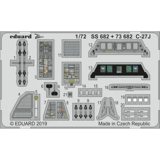 Eduard 73682 1/72 C-27J Photo-Etched for Aircraft Photo etched set