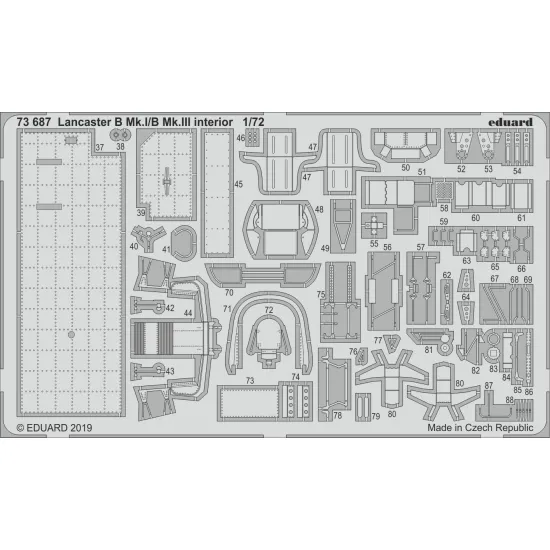 Eduard 73687 1/72 Lancaster B Mk.I/B Mk.III interior Photo-Etched for Aircraft Photo etched set