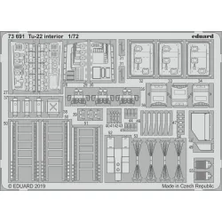 Eduard 73691 1/72 Tu-22 interior Photo-Etched for Aircraft Photo etched set