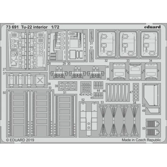 Eduard 73691 1/72 Tu-22 interior Photo-Etched for Aircraft Photo etched set