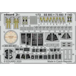 Eduard 73693 1/72 F-14D Photo-Etched for Aircraft Photo etched set