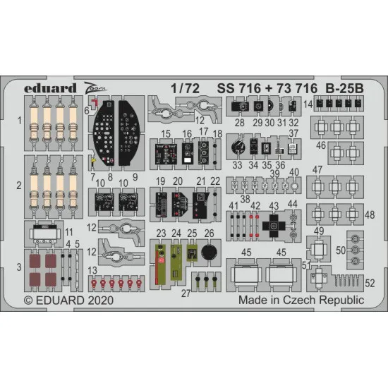 Eduard 73716 1/72 B-25B Photo-Etched for Aircraft Photo etched set